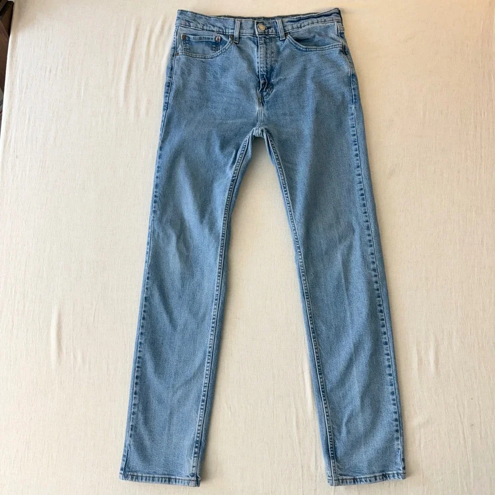 Levi's 505 Regular Fit Straight Leg Jeans Mens 34x34 Light Wash Blue